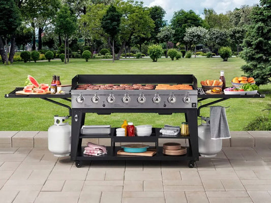 Commercial Gas BBQ Grill Large Event 8 Burner Propane LP 116,000 BTU