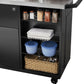 Grill Prep Cart Table with Garden Hose Connect Faucet Bar Sink Cabinet Storage