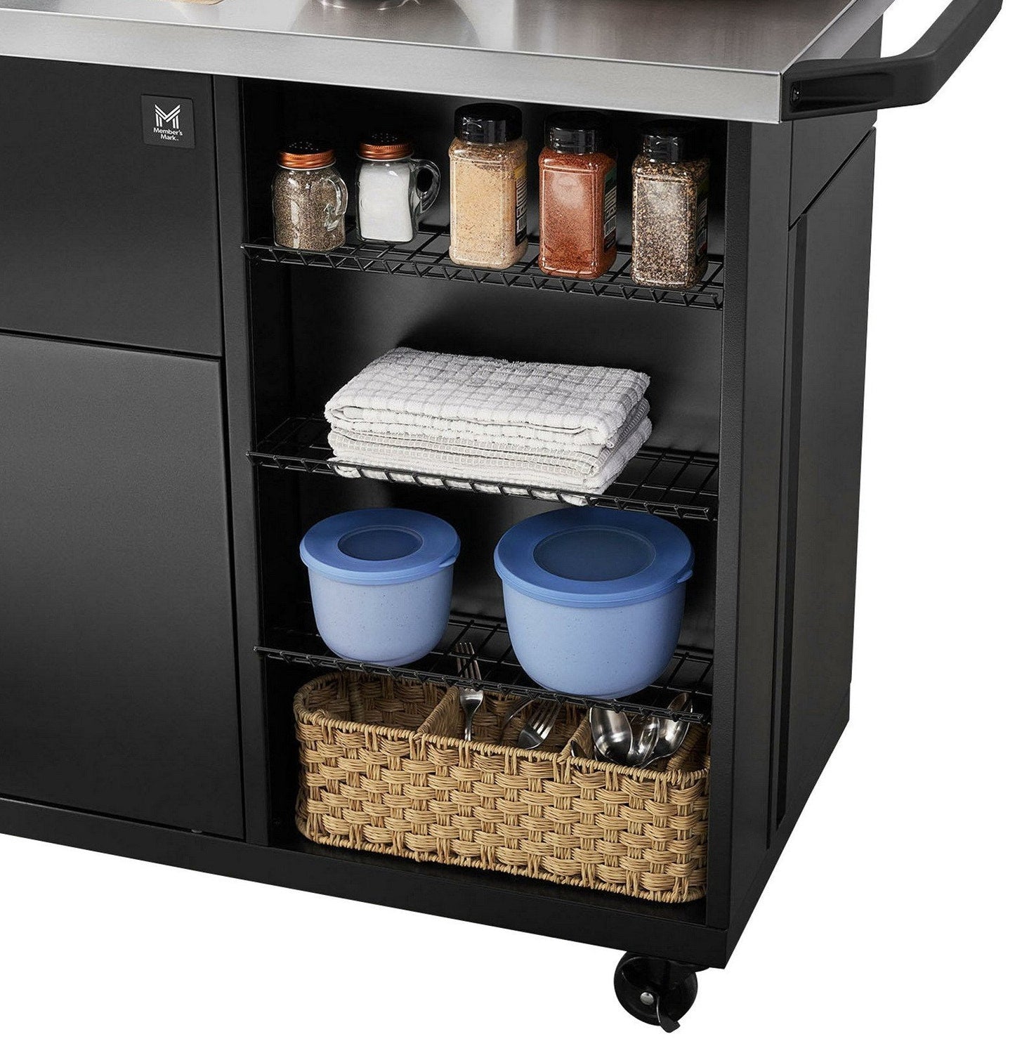 Grill Prep Cart Table with Garden Hose Connect Faucet Bar Sink Cabinet Storage