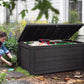 Keter 165 Gallon Outdoor Deck Box Patio Storage 2 Seat Bench Weatherproof Resin