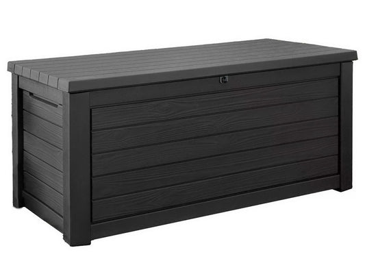 Keter 165 Gallon Outdoor Deck Box Patio Storage 2 Seat Bench Weatherproof Resin