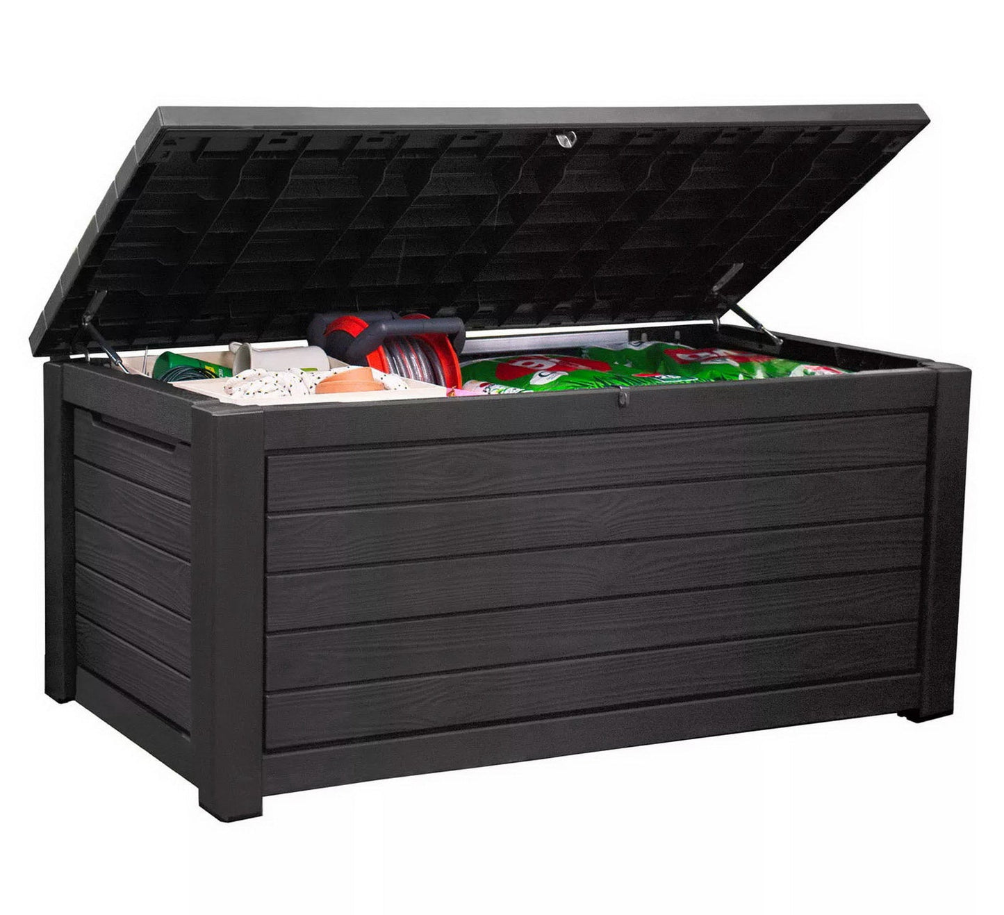 Keter 165 Gallon Outdoor Deck Box Patio Storage 2 Seat Bench Weatherproof Resin