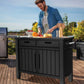 Outdoor Entertainment Grill Table Station Bar Grilling Storage Cabinet