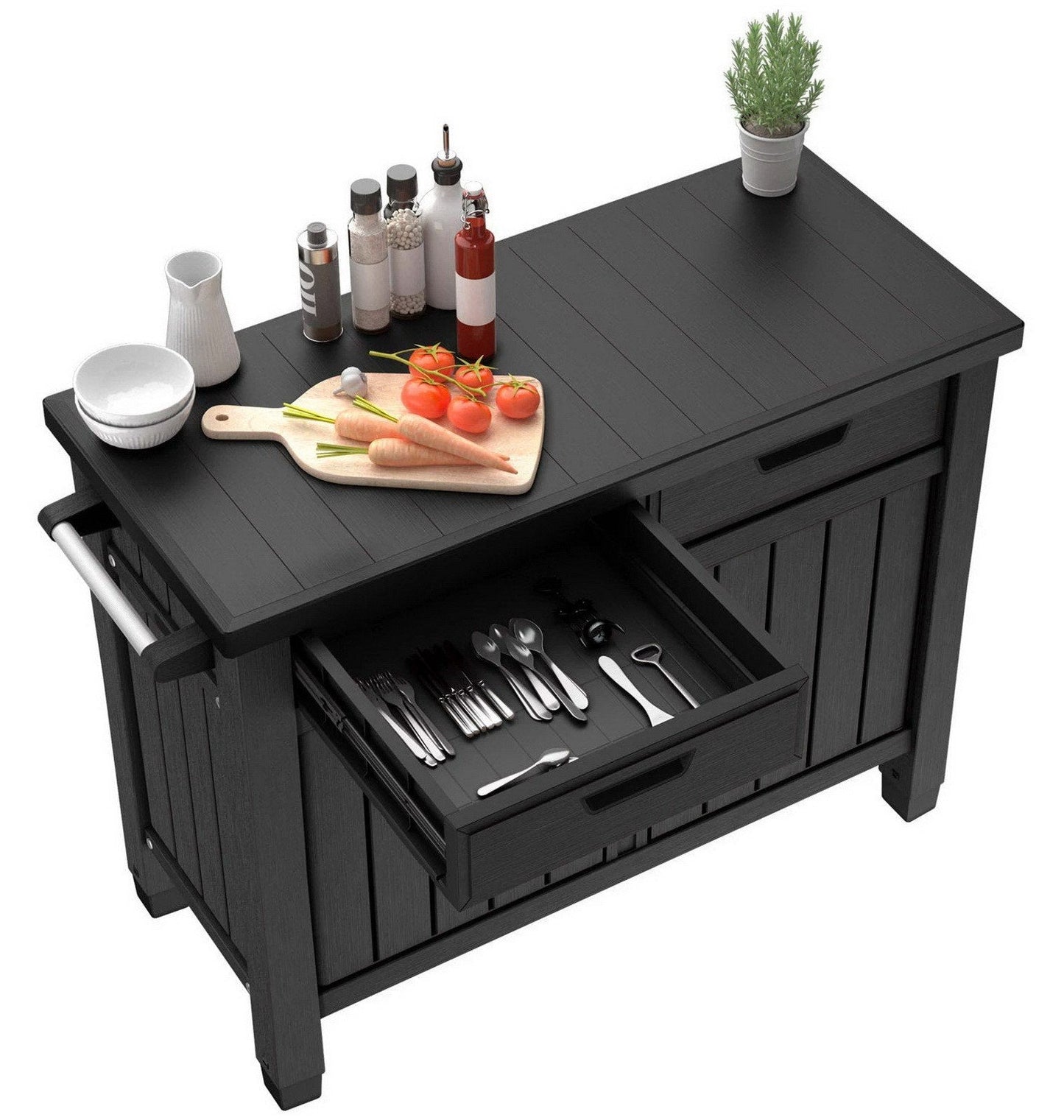 Outdoor Entertainment Grill Table Station Bar Grilling Storage Cabinet