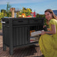 Outdoor Entertainment Grill Table Station Bar Grilling Storage Cabinet