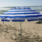 8' Beach Patio Market Tilt Umbrella w/ Auger Tip Carry Bag Blue or Black Stripes