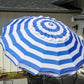 8' Beach Patio Market Tilt Umbrella w/ Auger Tip Carry Bag Blue or Black Stripes