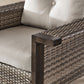 Patio Furniture Seating Set Wicker Sofa 2 Chairs Ottomans Coffee Table