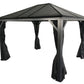 Sojaq 12' x12' Metal Sun Shelter Steel Roof Gazebo Shade Canopy with Netting