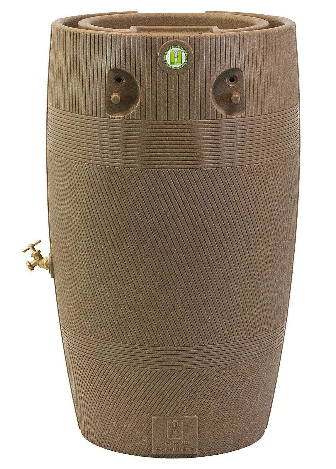 50 Gallon Rain Barrel Portable Water Collector Brass Spigot Planter Top