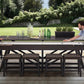 Huge 9.5 Ft Long Convertible Dining to Shuffleboard Table 6 Padded Wicker Stools