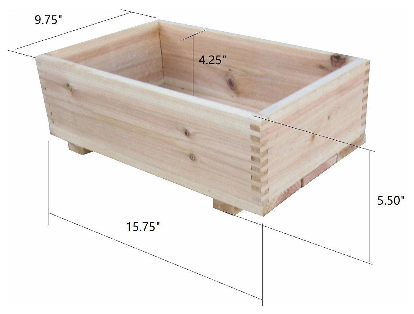 Two Solid Cedar Wood Planters / Storage Boxes Dual Purpose Set of 2 10" x 16"