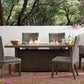 7 Piece Outdoor Dining Set 80" Table Tabletop Fire Element and 6 Chairs