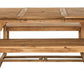 Acacia Hardwood Outdoor Expandable Wood Picnic Table Dining Set w/ 2 Benches