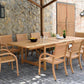 11 pc Solid Teak Wood Patio Dining Set 6' 8' 10' Extendable Table 10 Chairs