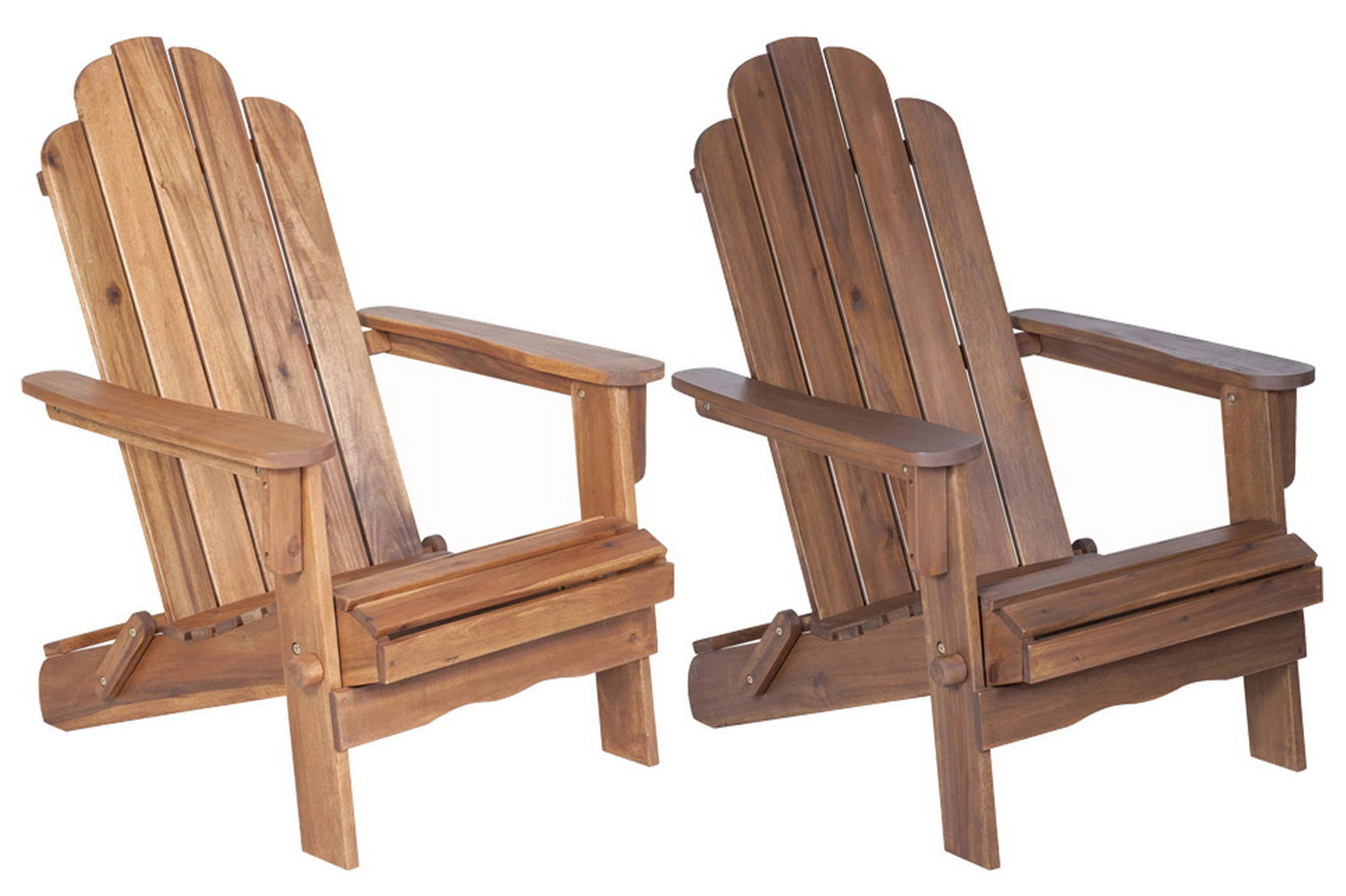 Wooden Folding Adirondack Chair Solid Acacia Wood Weatherproof Outdoor Seating