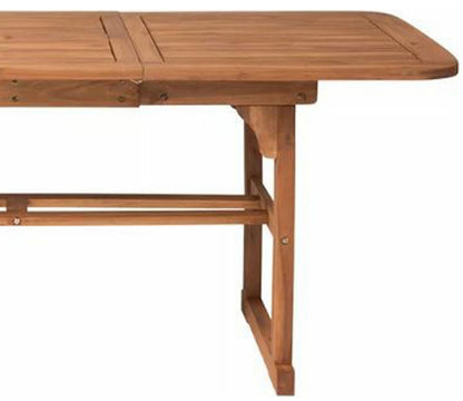 W. Trends Large Outdoor Hunter Acacia Wood Extendable Dining Table