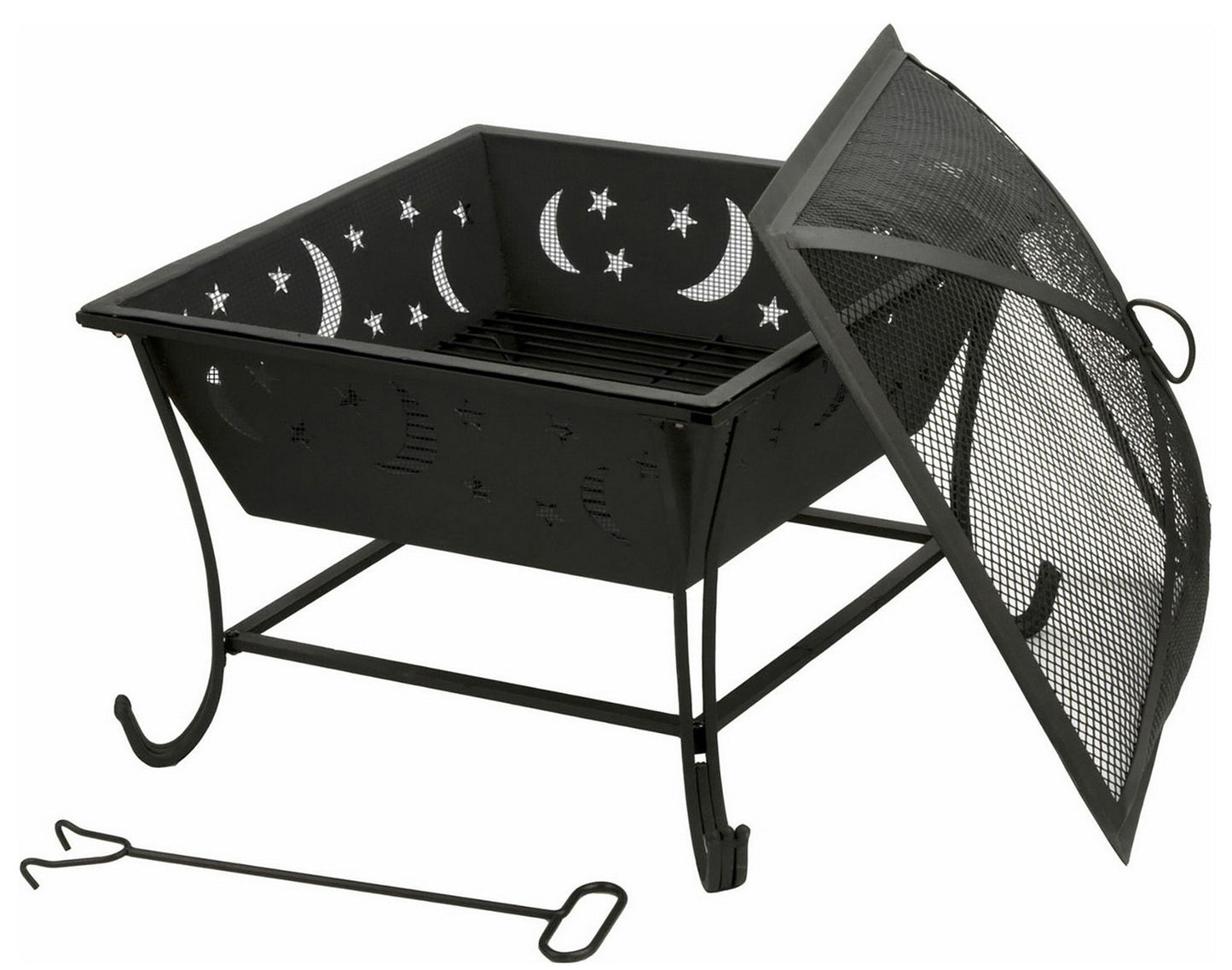 Deckmate Black Steel Lunar Outdoor Wood Fireplace