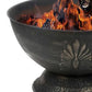 Outdoor Round Black Steel Wood Burning Fire Pit