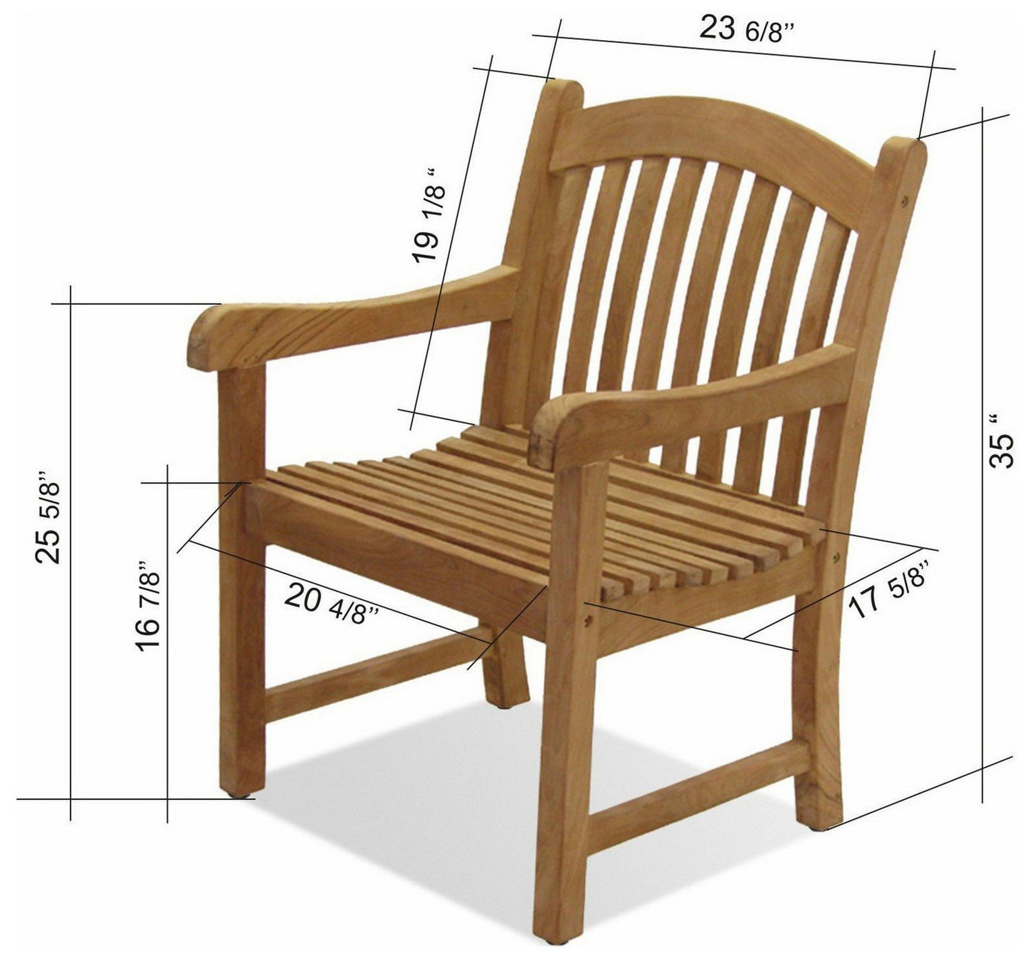 5-Pc Outdoor Natural Teak Wood Dining Set