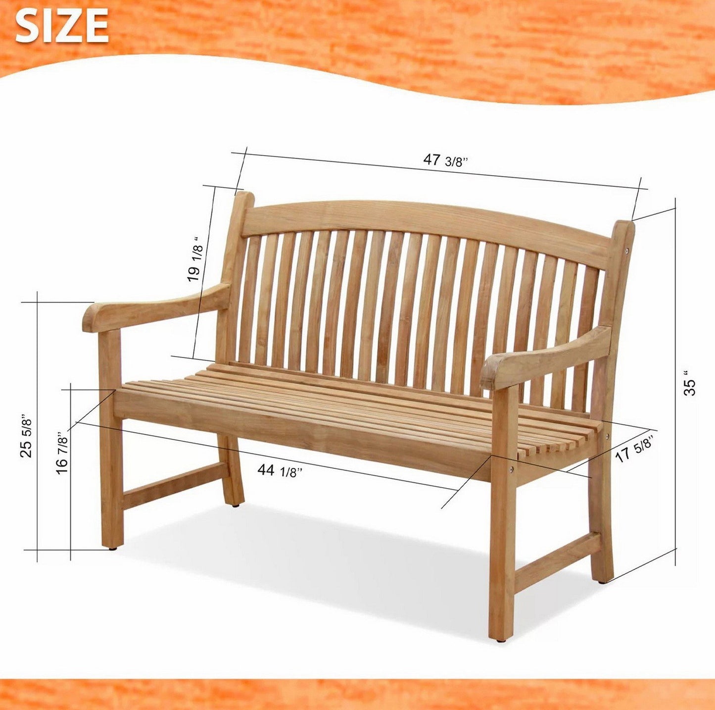 5-Pc Outdoor Natural Teak Wood Dining Set