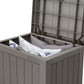 Suncast 22 Gallon Deck Storage Box Gray Plastic Patio Seat Garage