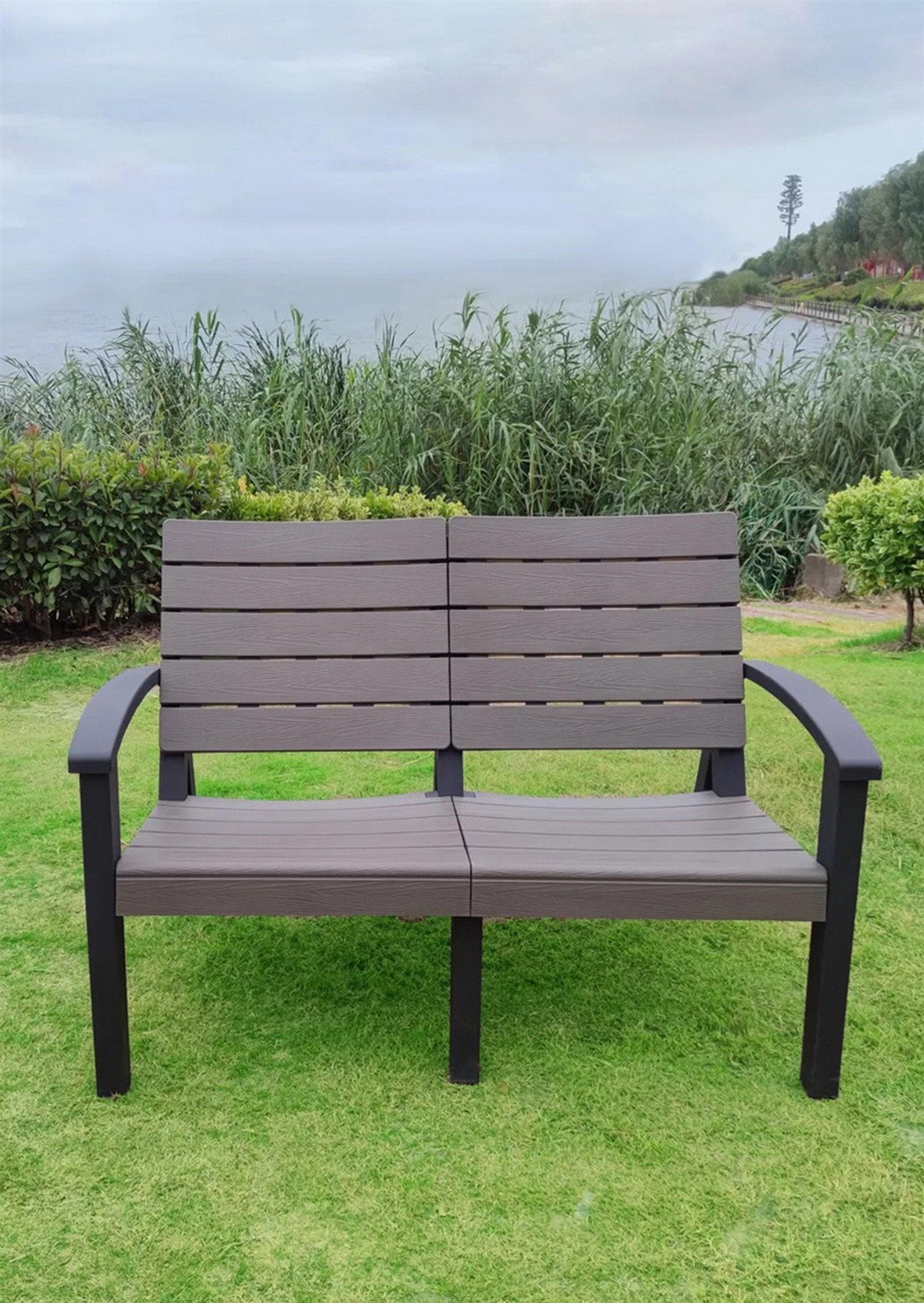 All Weather Resin Outdoor Loveseat Garden Bench