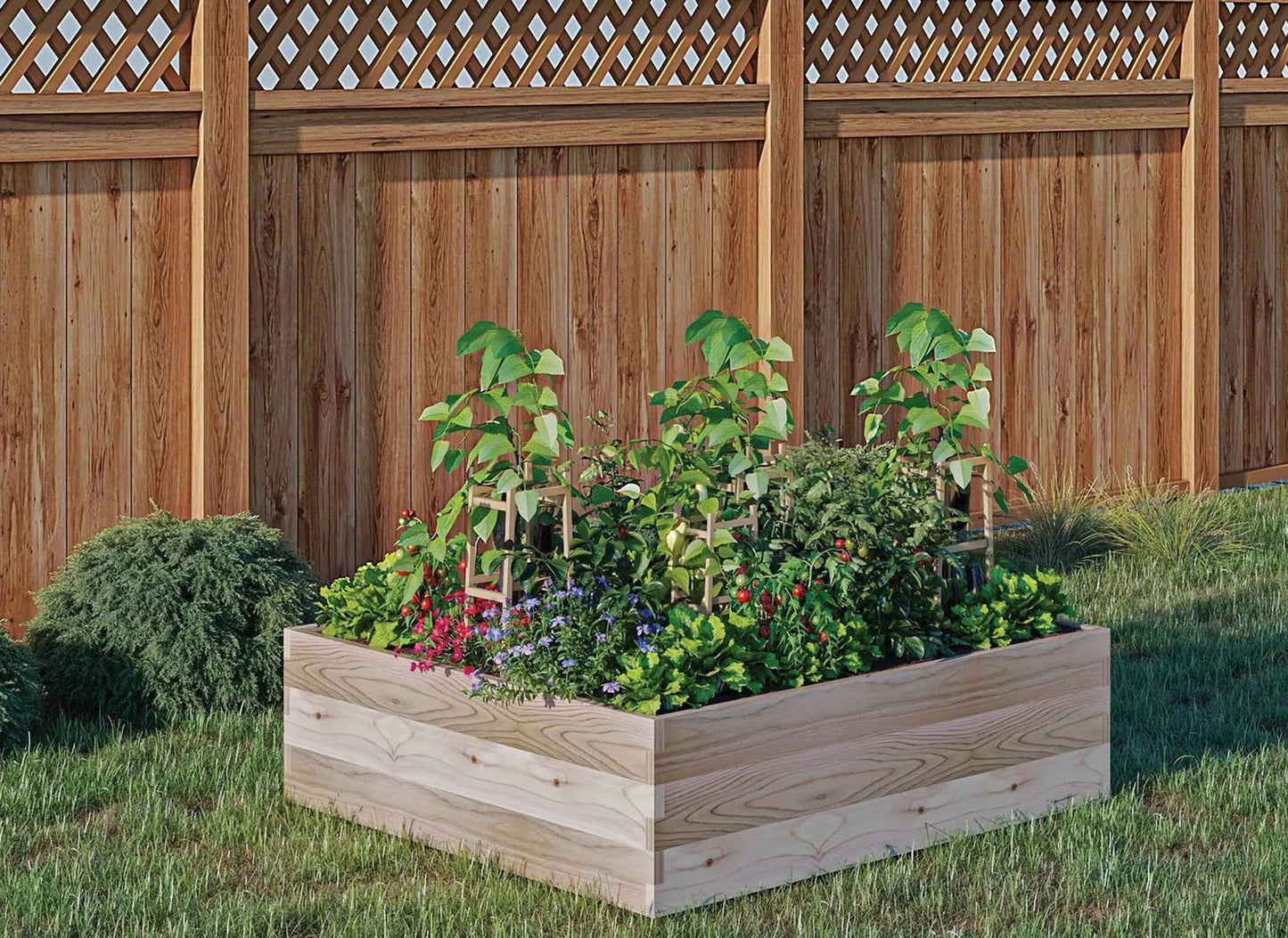 Outdoor Garden Raised Cedar Frame Planter