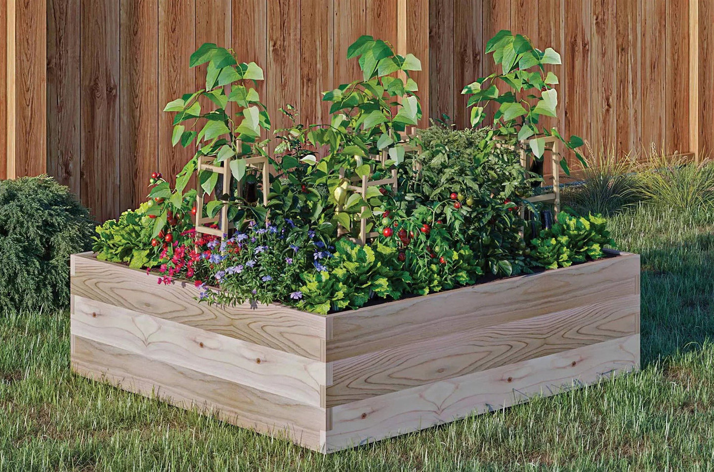 Outdoor Garden Raised Cedar Frame Planter