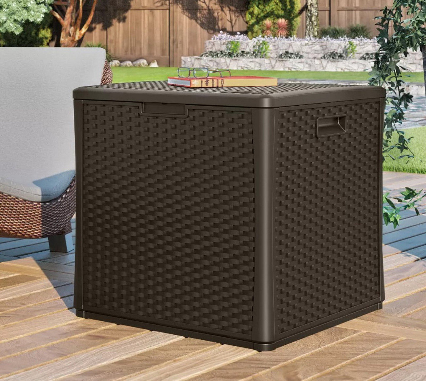 Suncast 60 Gallon Resin Outdoor Weatherproof Deck Box Storage