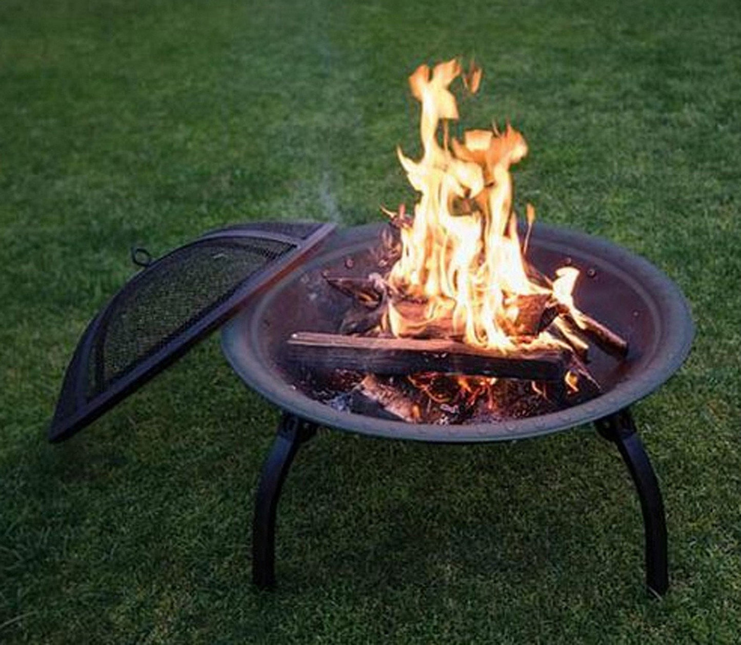 26" Portable Outdoor Iron Fire Pit