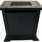 30" Square Ceramic Steel Frame Gas Fire Pit Table