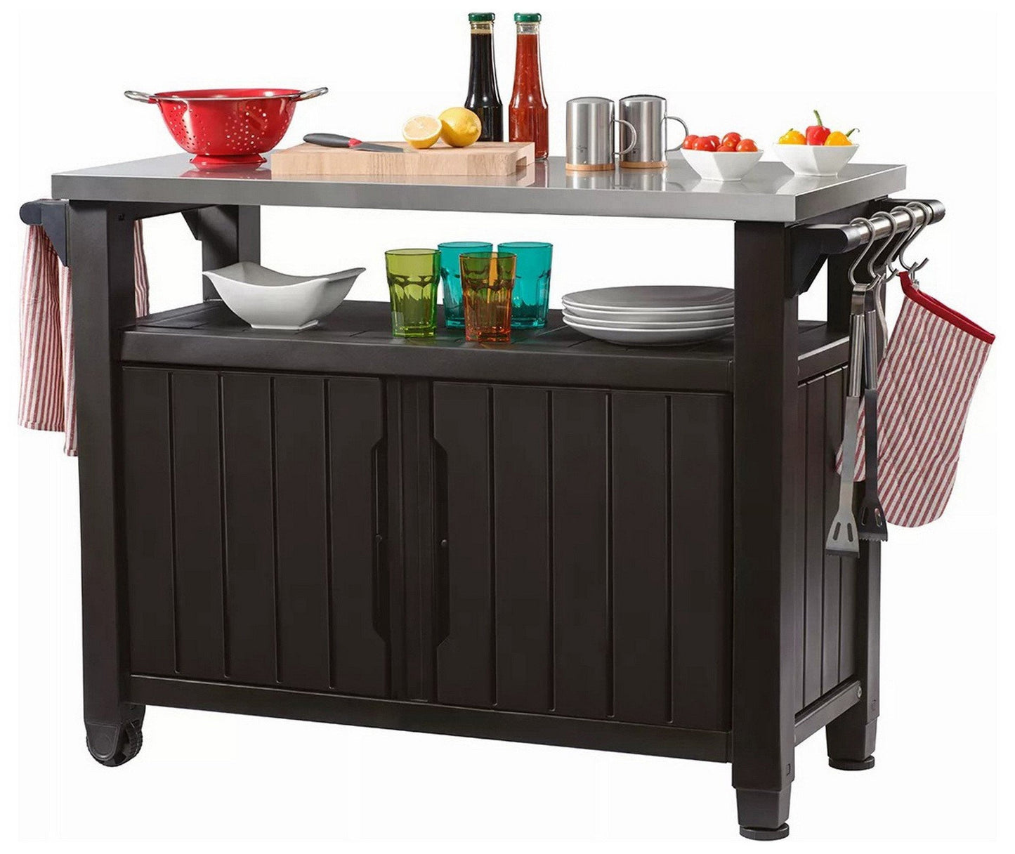 Keter Outdoor Entertainment Storage Station Bar & Grilling Table