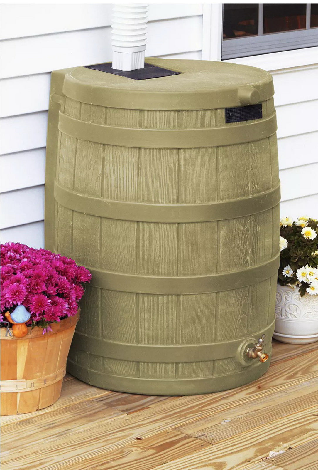 40 Gallon Rain Barrel Water Collection Storage System with Spigots
