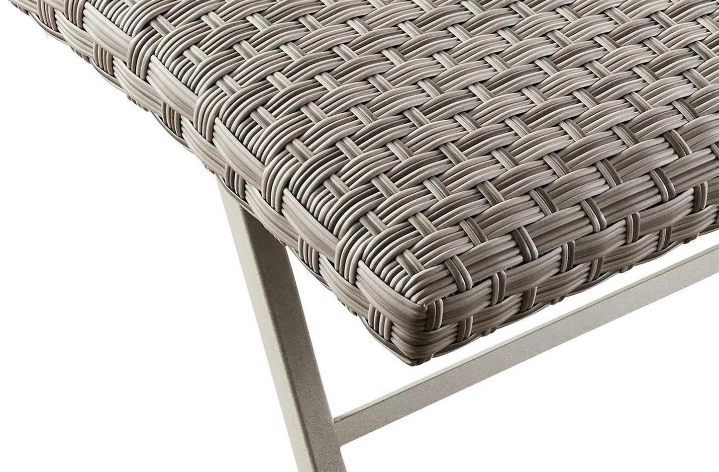 Padded Wicker Reclineable Outdoor Lounge Chaise 2-Pack