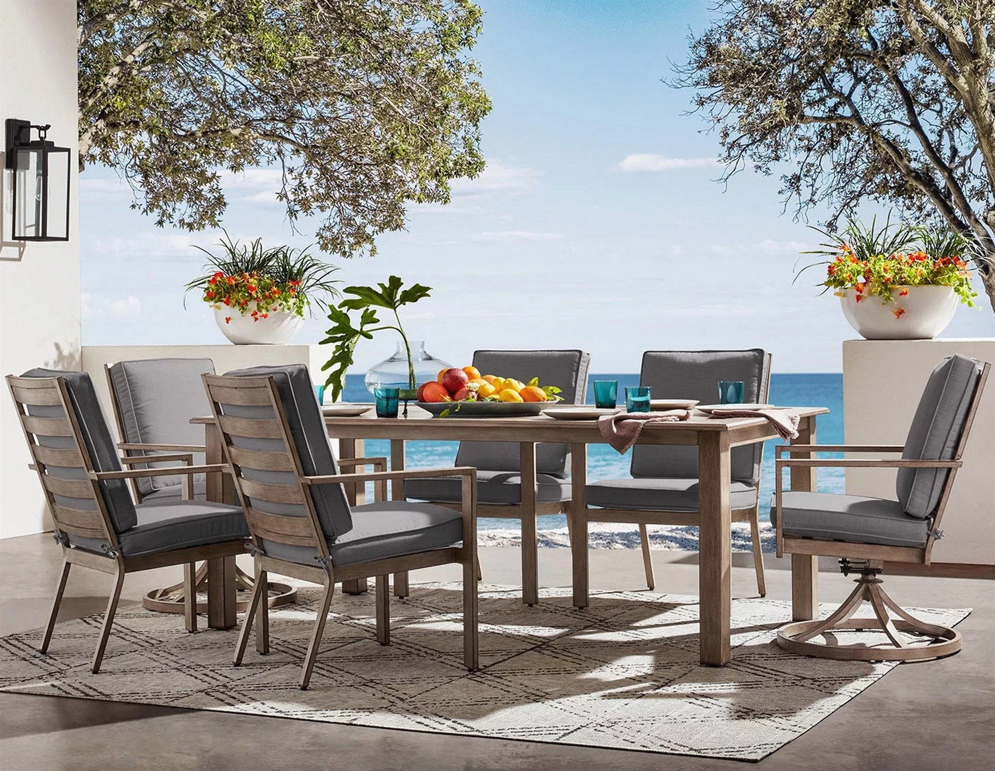 7 piece outdoor discount dining set with cushions