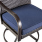 Agio Heritage 5 Piece Outdoor Dining Set Indigo Blue Weather-Resistant Wicker
