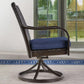 Agio Heritage 5 Piece Outdoor Dining Set Indigo Blue Weather-Resistant Wicker