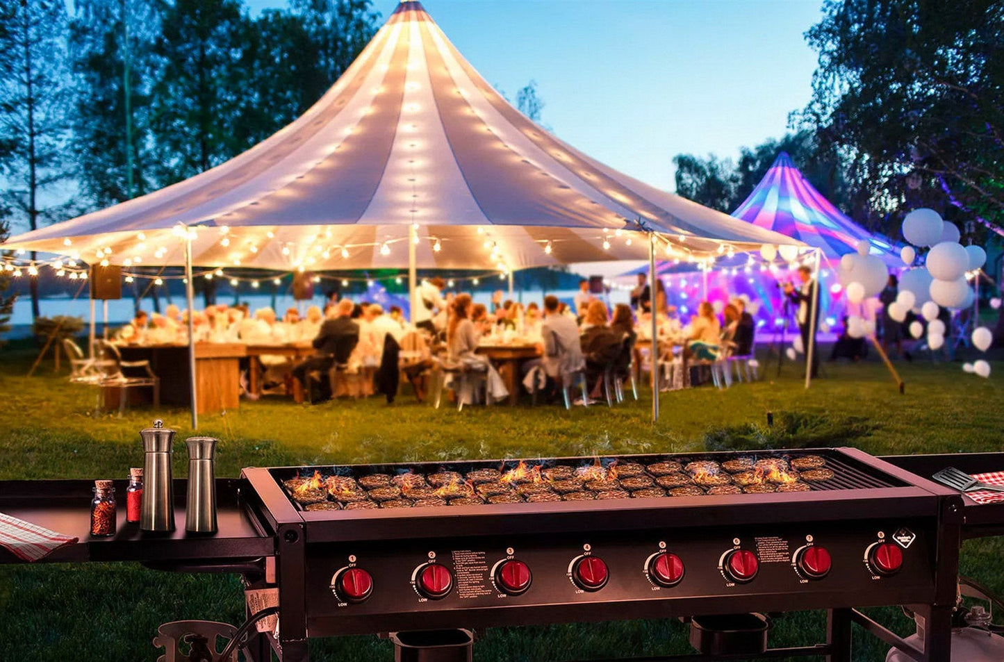 Commercial Gas BBQ Grill Large 8 Burner Event Propane LP Portable 116,000 BTU